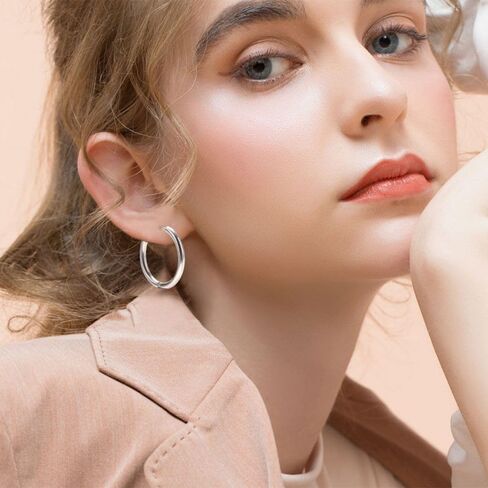 PINKPIN 6 أزواج من الأقراط الرجالية المصنوعة من الفولاذ المقاوم للصدأ مجموعة أقراط دائرية للرجال والنساء مجوهرات الأذن فضية in Kuwait