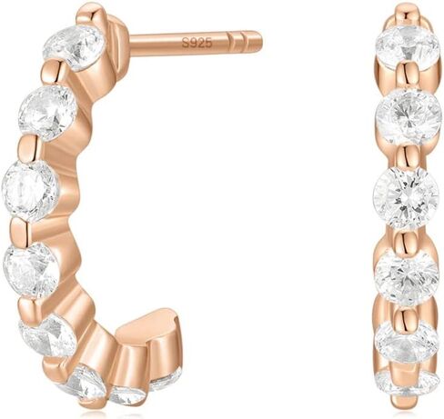 EAMTI 925 Sterling Silver Stud Earrings for Women Emerald Hear Cut Cubic Zirconia CZ Stud Earrings 18K Gold Plated Stud Earrings Men Hypoallergenic in Kuwait