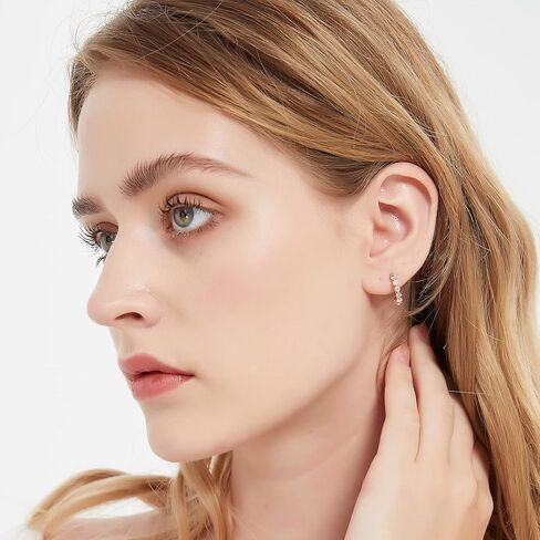 EAMTI 925 Sterling Silver Stud Earrings for Women Emerald Hear Cut Cubic Zirconia CZ Stud Earrings 18K Gold Plated Stud Earrings Men Hypoallergenic in Kuwait