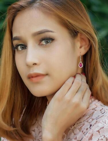 Starchenie Teardrop Dangle Drop Earrings 925 Sterling Silver Pear Birthstones Leverback Earrings Gift for Women in Kuwait