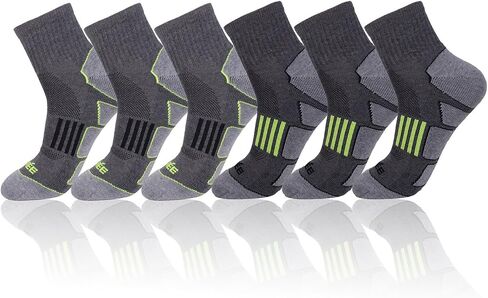JOYNÉE Men's 6 Pack Athletic Performance Cushion Ankle Running Quarter Socks in Saudi Arabia