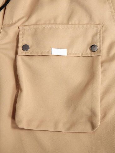 OYOANGLE Men's Streetwear Drawstring Waist Button Side Flap Pocket Crago Pants Trousers in Kuwait
