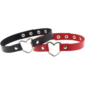 SNOLLOWYY Women Choker Necklace,Adjustable PU Leather Gothic Punk Rock Choker Collar Necklace For Women Girls Boys Men in Saudi Arabia
