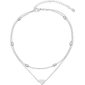 kelistom Silver Anklet for Women Teen Girls, Heart/Beaded/Layered Chain Sterling Silver Anklet Foot Jewelry with Extension in Saudi Arabia