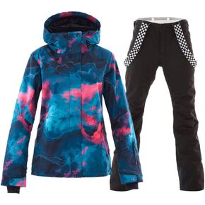 GS SNOWING Women's Ski Jackets and Pants Set Windproof Waterproof Insulated Snowsuit Winter Warm Snowboarding Snow Coat