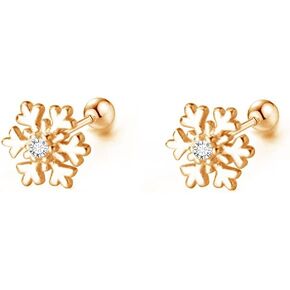 18g CZ Snowflake Flower Small Stud Earrings for Women Teen Girls Little Girls Cartilage Tragus Helix S925 Sterling Silver Barbell Screw Back Hypoallergenic Piercing Fashion Cute Tiny Delicate Jewelry Gifts Bff Daughter Xmas 8mm in Saudi Arabia