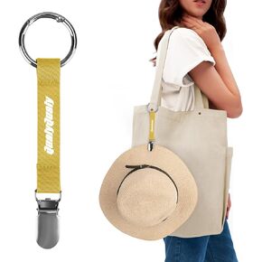 QualyQualy Hat Clip for Travel, Stylish Hat Clip for Bag, Multifunctional Hat Holder for Travel, Hat Clips for Bags, Backpacks, Luggage, Purse, Beige, 1PCS