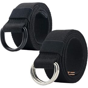 ALPHYLY Canvas Belt, Double D-ring Belt, Canvas Web Belt for Men/Women Casual Belt in Kuwait