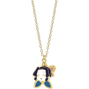 Anime Demon Tanjiro Pendant Necklace - Kimetsu Noyaiba Necklace Hip Hop Style Cosplay Jewelry for Women Men