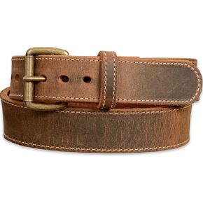 Bullhide Belts Mens Leather Steel Core Belt, Heavy-Duty, Genuine Full Grain Stitched Leather Belts 1.50" Wide Made in the USA in Kuwait