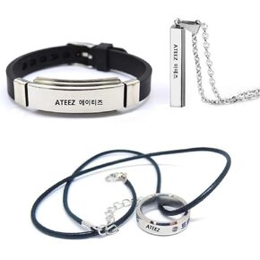 مجموعة هدايا مجوهرات ATEEZ 3 قطع من YiYiXiXi، حلقة معصم على شكل قلادة ATEEZ Merch للمعجبين in Kuwait