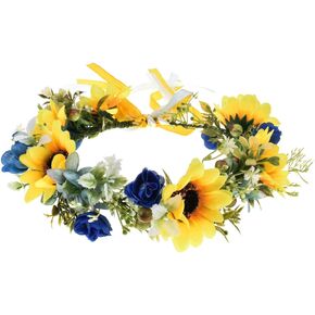 DDazzling Sunflower Flower Crown Eucalyptus Halo Pregnancy Bridal Headpiece Photo Prop