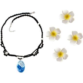 Roctocesy Baby Girls Swimsuit with Necklace Moana Swimsuits for Toddler Girls Outfit Clothes for Party Beach Holidays (Only Flower & Necklace) Red in Kuwait