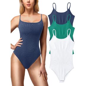 MRIGNT 3 PACK Sleeveless Bodysuit for Women Adjustable Spaghetti Strap Jumpsuits in Saudi Arabia