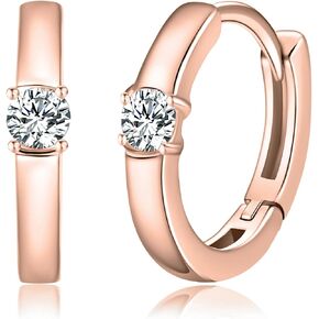 ARUSET 14k Gold Plated 925 Silver Post Cubic Zirconia Hoop Earrings， Tiny Hoops Cuff Hypoallergenic Cartilage Earrings，Small Cartilage Huggie Earrings For Women Girls in Saudi Arabia