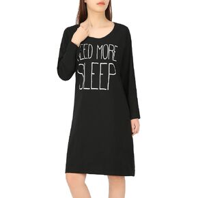 HDE Womens Sleepwear Cotton Nightgowns Long Sleeve Sleepshirt Print Night Shirt in Saudi Arabia