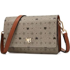 FOXLOVER PVC Leather Small Crossbody Bag for Women Chain Signature Women’s Shoulder Bag Purse Lightweight Handbags