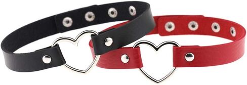 SNOLLOWYY Women Choker Necklace,Adjustable PU Leather Gothic Punk Rock Choker Collar Necklace For Women Girls Boys Men in Saudi Arabia