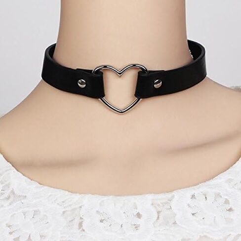 SNOLLOWYY Women Choker Necklace,Adjustable PU Leather Gothic Punk Rock Choker Collar Necklace For Women Girls Boys Men in Saudi Arabia