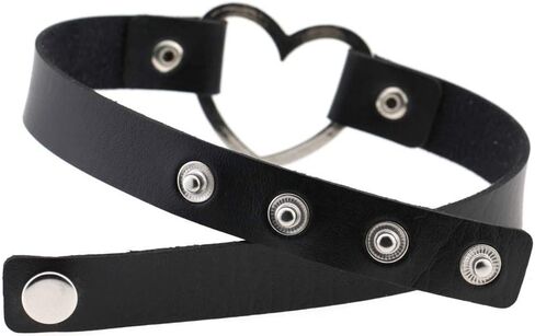 SNOLLOWYY Women Choker Necklace,Adjustable PU Leather Gothic Punk Rock Choker Collar Necklace For Women Girls Boys Men in Saudi Arabia