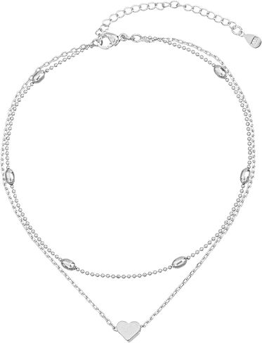 خلخال فضي من Kelistom للنساء والفتيات المراهقات، سلسلة على شكل قلب/مطرز/طبقات من الفضة الاسترليني مجوهرات للقدم مع امتداد in Saudi Arabia