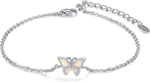 CHIC & ARTSY سوار أوبال 925 الفضة الاسترليني سوار أوبال الاصطناعية فراشة أوبال، سماعة الطبيب، عين الشر، الصليب، بار، سوار لا نهاية للنساء قابل للتعديل أساور الصداقة الأخت مجوهرات عيد الميلاد in Saudi Arabia