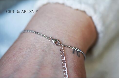 CHIC & ARTSY سوار أوبال 925 الفضة الاسترليني سوار أوبال الاصطناعية فراشة أوبال، سماعة الطبيب، عين الشر، الصليب، بار، سوار لا نهاية للنساء قابل للتعديل أساور الصداقة الأخت مجوهرات عيد الميلاد in Saudi Arabia