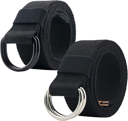 ALPHYLY Canvas Belt, Double D-ring Belt, Canvas Web Belt for Men/Women Casual Belt in Kuwait