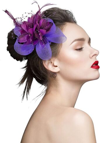 TS Accessories Headwear Elegant Luxurious Feather Mesh Fascinators Hair Clip for Wedding/Banquet/Party/Church in Saudi Arabia