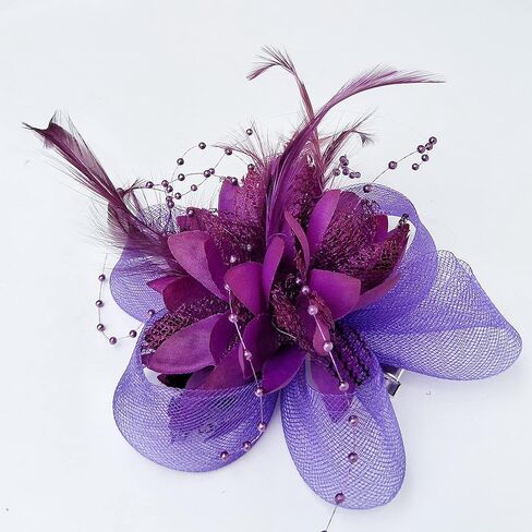 TS Accessories Headwear Elegant Luxurious Feather Mesh Fascinators Hair Clip for Wedding/Banquet/Party/Church in Saudi Arabia