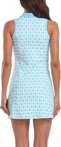 HDE Women's Tennis Dress Sleeveless Athletic Zip Up Golf Dresses with Separate Shorts in Saudi Arabia
