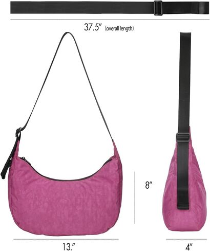 Medium Nylon Crossbody Crescent Bag: Slouchy Style Shoulder Casual with Adjustable Strap in Kuwait