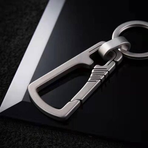سلسلة مفاتيح من التيتانيوم من ريسون مع حلقة مفاتيح، سلسلة مفاتيح معدنية مضادة للضياع من التيتانيوم مضادة للفقدان، سلسلة مفاتيح معدنية باللون الرمادي، 10 متر, رمادي معدني, 10M in Saudi Arabia