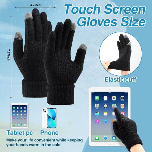 Toulite 3 مجموعات الشتاء قبعة قبعة قفازات مجموعة لطيف دافئ الجمجمة قبعة لمس قفازات مجموعة القط قبعة محبوك قبعة شاشة تعمل باللمس قفازات متماسكة للنساء الفتيات هالوين متعدد الألوان in Saudi Arabia