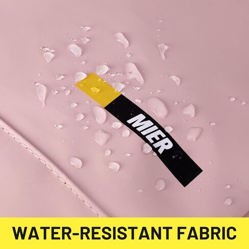 حقيبة ظهر للسفر MIER Rolltop للرجال والنساء، مقاومة للماء، حقيبة ظهر كاجوال للركاب مع جيوب متعددة للعمل ورحلة الكلية، 23 لتر، أسود in Saudi Arabia