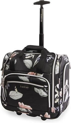 BEBE Valentina-Wheeled Under The Seat Carry-on Bag, Floral Black, ONE Size in Saudi Arabia