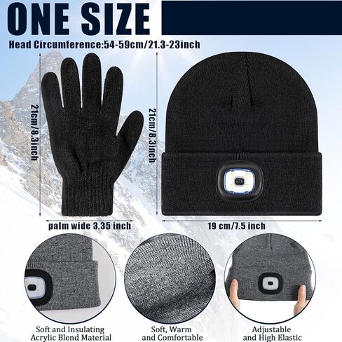 9 قطع من قبعة صغيرة للجنسين مع قفازات خفيفة للشتاء مع ضوء حر اليدين قابلة لاعادة الشحن USB قبعة دافئة محبوكة 4 مصابيح LED للاب الرجال الزوج مصباح يدوي قبعة الصيد التخييم الجري in Kuwait