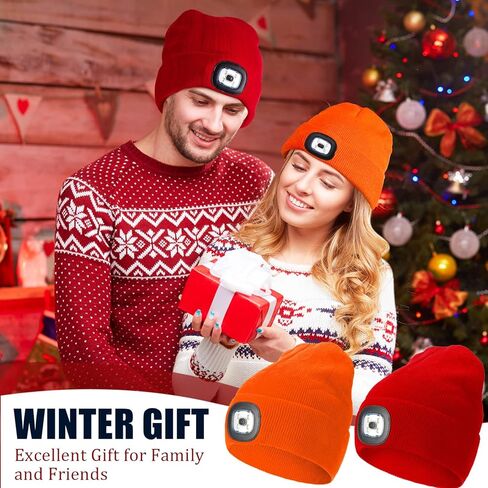 9 قطع من قبعة صغيرة للجنسين مع قفازات خفيفة للشتاء مع ضوء حر اليدين قابلة لاعادة الشحن USB قبعة دافئة محبوكة 4 مصابيح LED للاب الرجال الزوج مصباح يدوي قبعة الصيد التخييم الجري in Kuwait