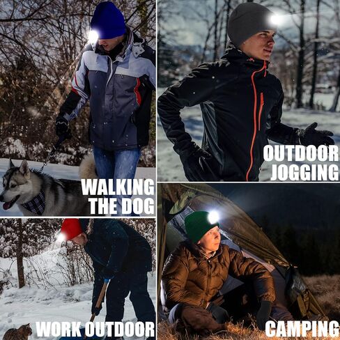 9 قطع من قبعة صغيرة للجنسين مع قفازات خفيفة للشتاء مع ضوء حر اليدين قابلة لاعادة الشحن USB قبعة دافئة محبوكة 4 مصابيح LED للاب الرجال الزوج مصباح يدوي قبعة الصيد التخييم الجري in Kuwait