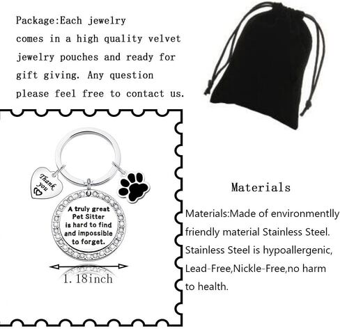 الحيوانات الأليفة جليسة المفاتيح الكلب ووكر هدية الحيوانات الأليفة جليسة شكرا لك هدية الحيوانات الأليفة عاشق مجوهرات الكلب عاشق هدية الحيوانات الأليفة جليسة ترك هدية in Kuwait