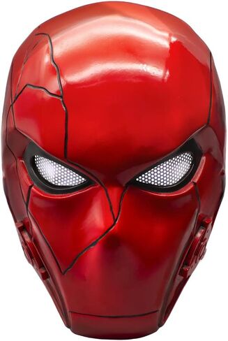 CrazyCatCos Red Hood Mask Resin Helmet Teens Adult Cosplay Halloween Costume Party Accessory in Kuwait