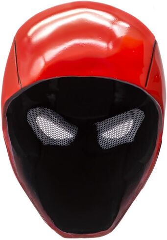 CrazyCatCos Red Hood Mask Resin Helmet Teens Adult Cosplay Halloween Costume Party Accessory in Kuwait