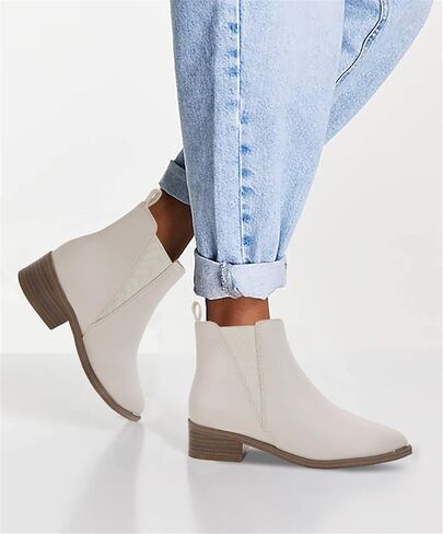 Juliet Holy Womens Chelsea Boots Fashion Winter Pointed Toe Chunky Stacked Low Heel Slip On Ankle Booties in Saudi Arabia