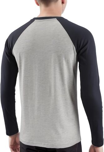 DESPLATO Men's Casual Vintage Slim Fit Short/Long Sleeve V-Neck Workout Hiking Baseball Jersey T-Shirts in Kuwait