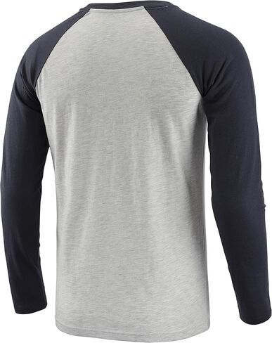 DESPLATO Men's Casual Vintage Slim Fit Short/Long Sleeve V-Neck Workout Hiking Baseball Jersey T-Shirts in Kuwait