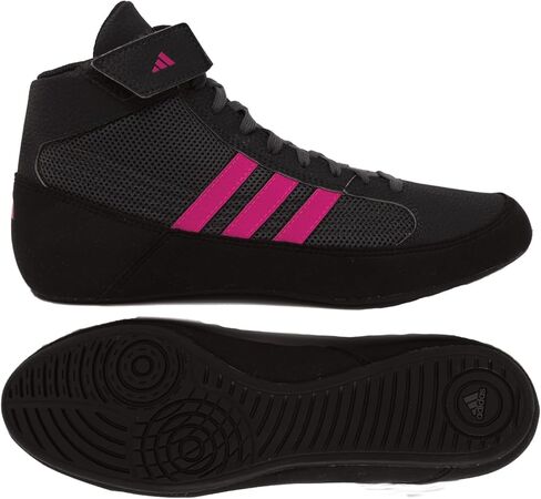 حذاء مصارعة HVC للرجال من adidas، أسود/فحمي/وردي فاقع، 8 in Kuwait