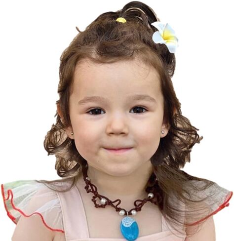 Roctocesy Baby Girls Swimsuit with Necklace Moana Swimsuits for Toddler Girls Outfit Clothes for Party Beach Holidays (Only Flower & Necklace) Red in Kuwait