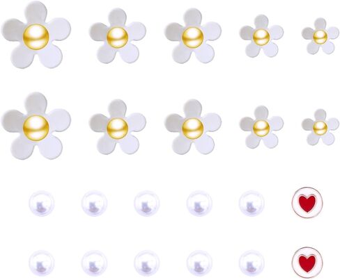 سحر الأحذية بلينغ للنساء الفتيات لطيف زهرة الملحقات الأحذية للمراهقين الكبار الاطفال جرلي اللؤلؤ Jibits حزمة لسحر الشريحة فقاعة مع سلاسل ذهبية in Kuwait