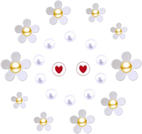 سحر الأحذية بلينغ للنساء الفتيات لطيف زهرة الملحقات الأحذية للمراهقين الكبار الاطفال جرلي اللؤلؤ Jibits حزمة لسحر الشريحة فقاعة مع سلاسل ذهبية in Kuwait