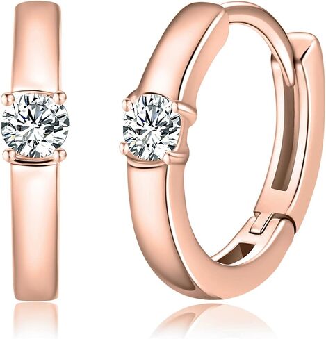 أقراط ARUSET مطلية بالذهب عيار 14 قيراط 925 من الفضة بعد مكعب زركونيا، أقراط صغيرة على شكل أطواق صغيرة لا تسبب الحساسية، أقراط غضروف صغيرة للنساء والفتيات in Saudi Arabia